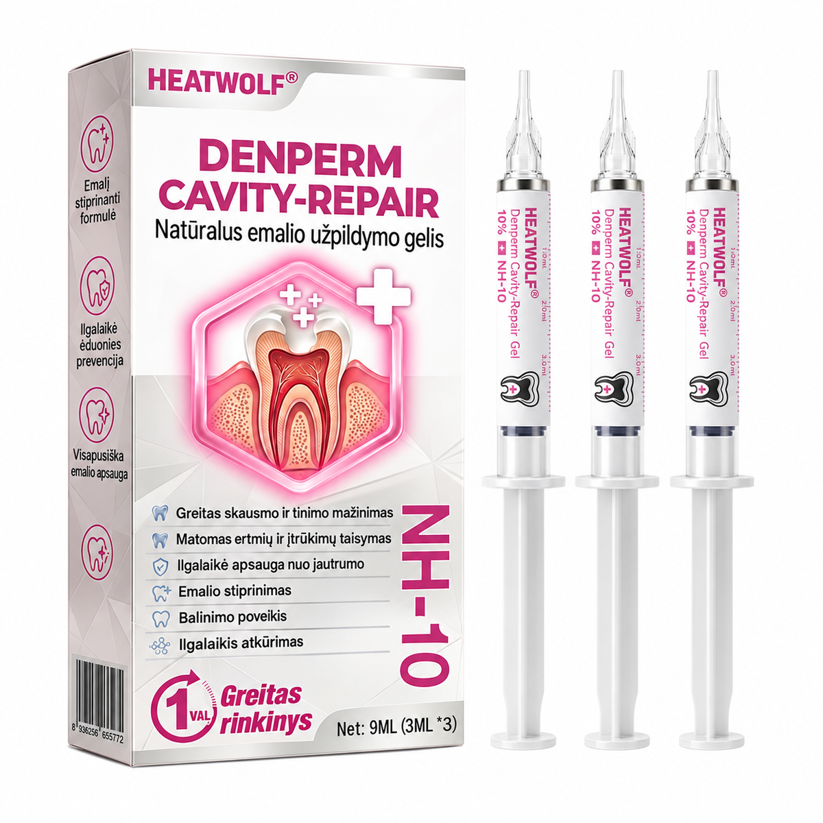 HEATWOLF® DenPerm Karieso gydymo natūralios dantų emalės užpildymo gelis🎉