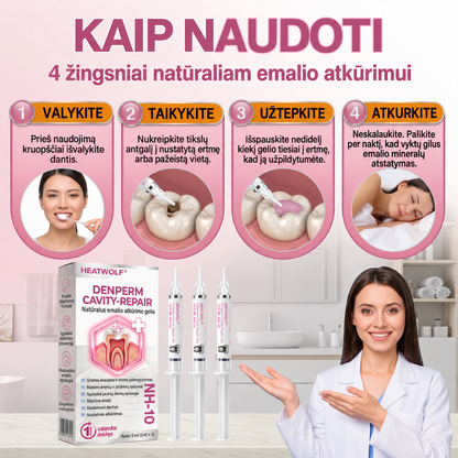 HEATWOLF® DenPerm Karieso gydymo natūralios dantų emalės užpildymo gelis🎉